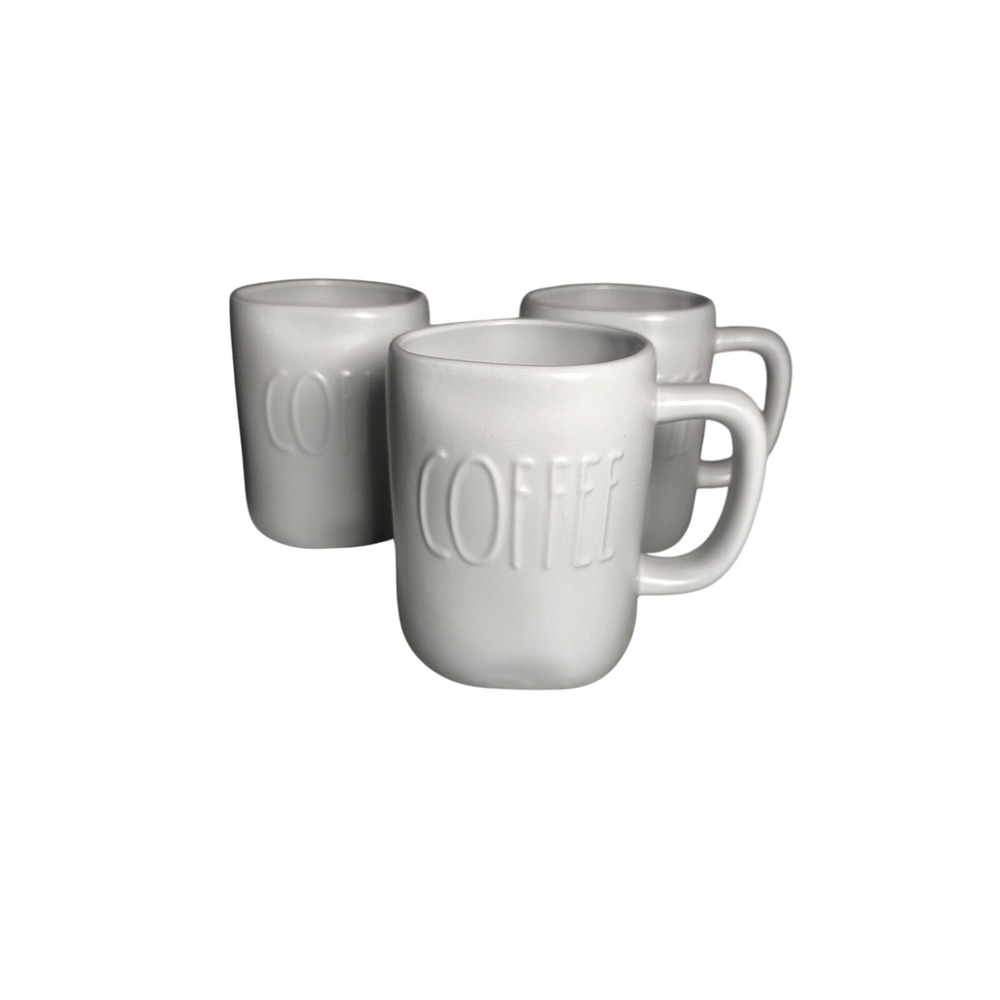Rae Dunn Artisan Collection By Magenta Coffee Mug White Embossed Farmhouse 3/$30 - Picture 2 of 2